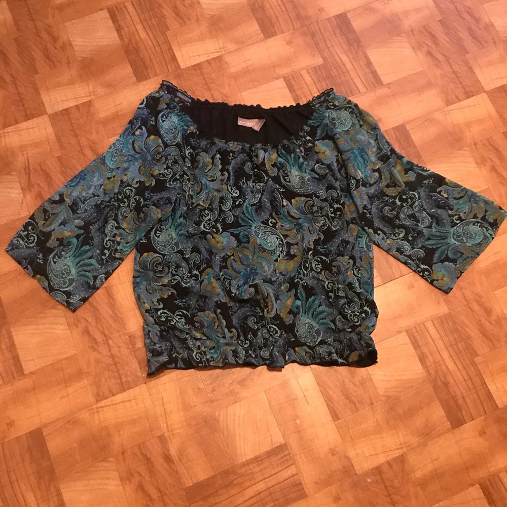 Kim Rogers floral blouse 1X